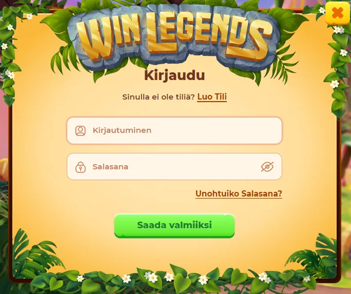 Login Form Winlegends Casino